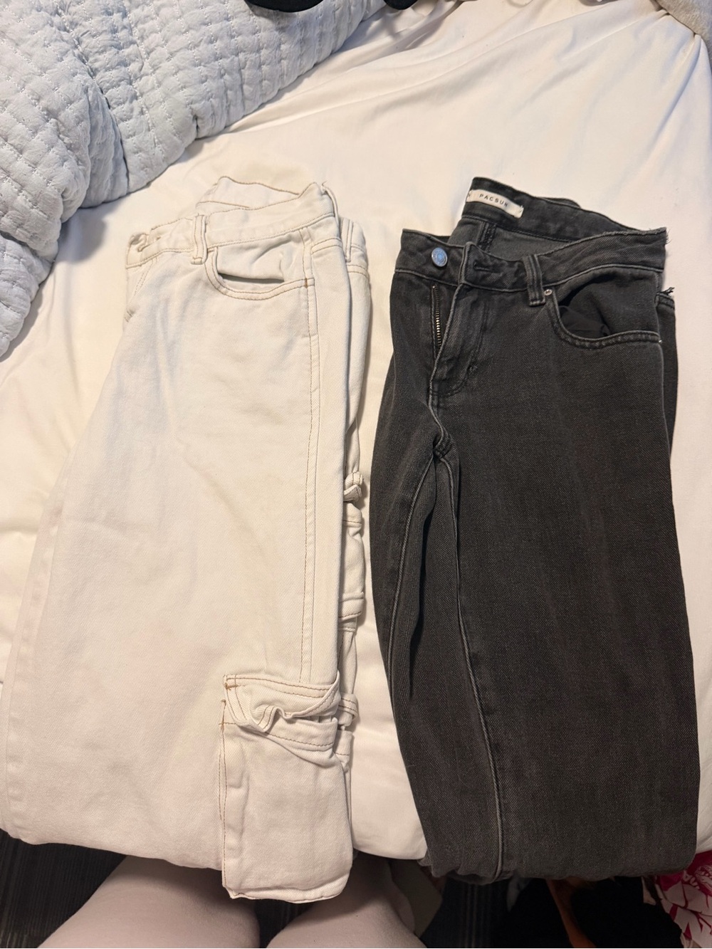 pacsun white jeans and black jeans